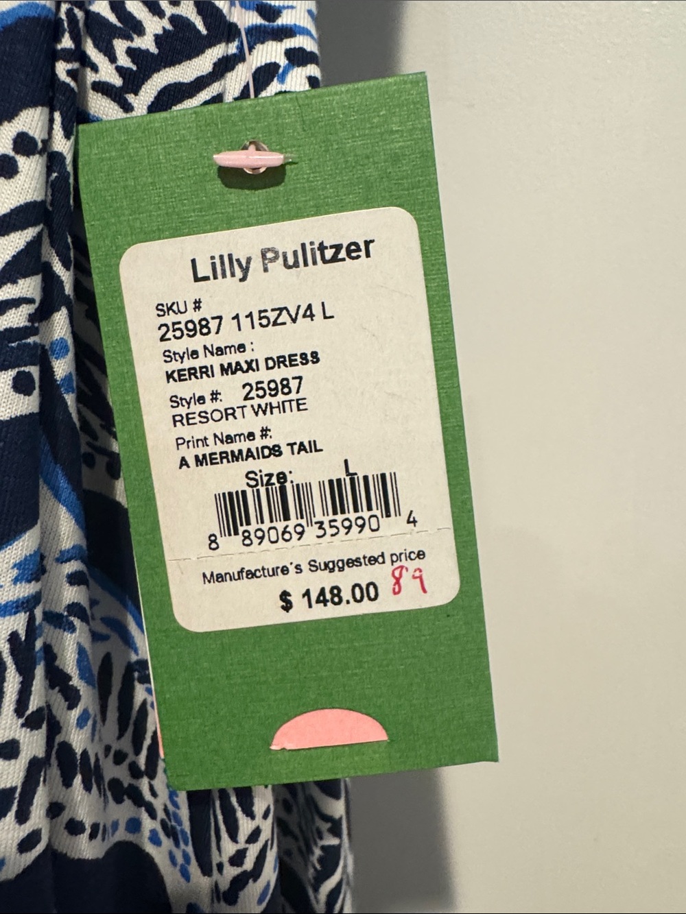 Lilly Pulitzer Navy and White Printed Maxi Dress - Picture 3 of 3